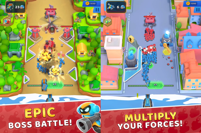 Grunt Rush：兵力倍増バトル 制圧して勝利！【AD】